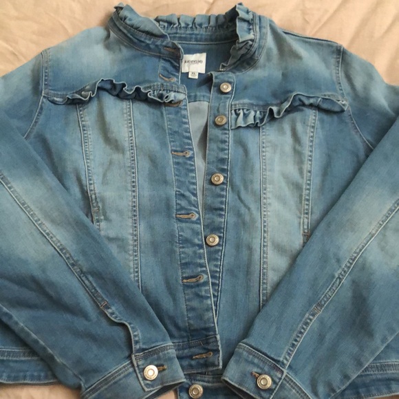 Kenzie Jeans Denim Ruffle Jacket Size Xl - Picture 3 of 7
